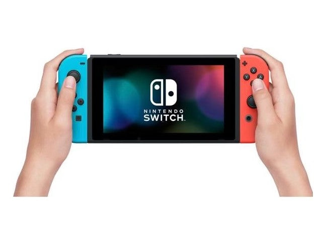 Nintendo Switch avec manettes Joy-Con bleu néon/rouge néon