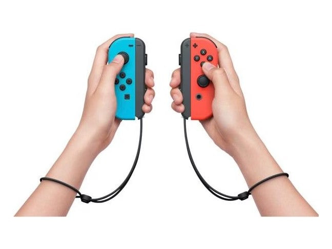 Nintendo Switch avec manettes Joy-Con bleu néon/rouge néon