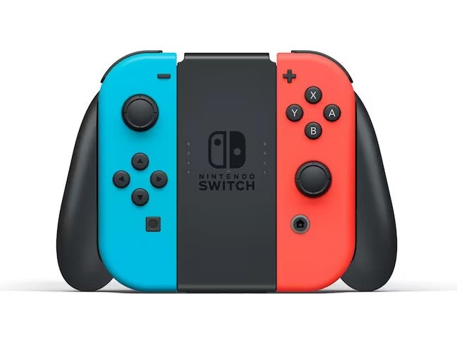 Nintendo Switch avec manettes Joy-Con bleu néon/rouge néon